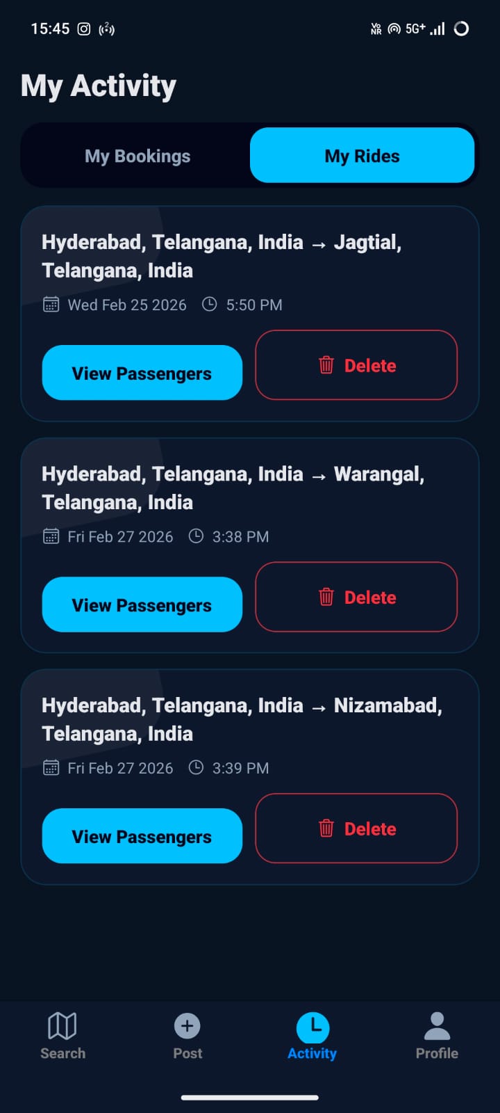 Activity Screen